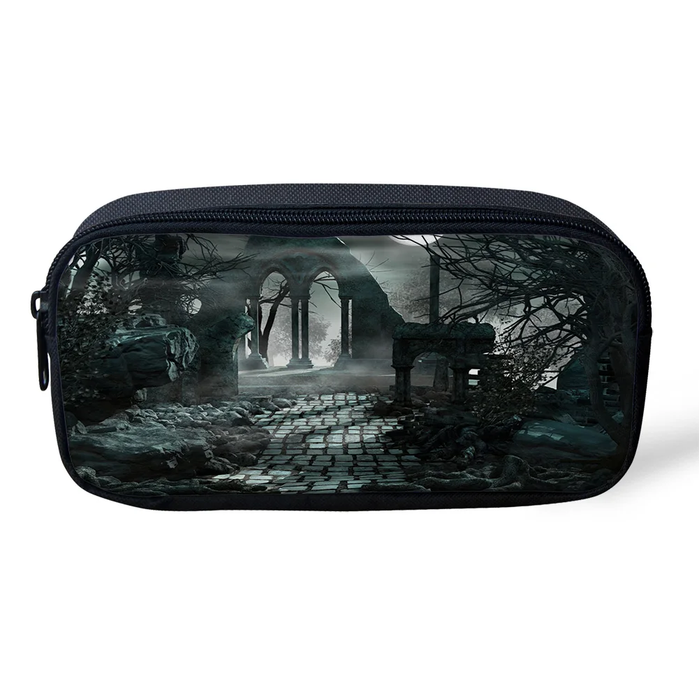Офисная Дамская косметичка для Хэллоуина Готическая архитектура страшная