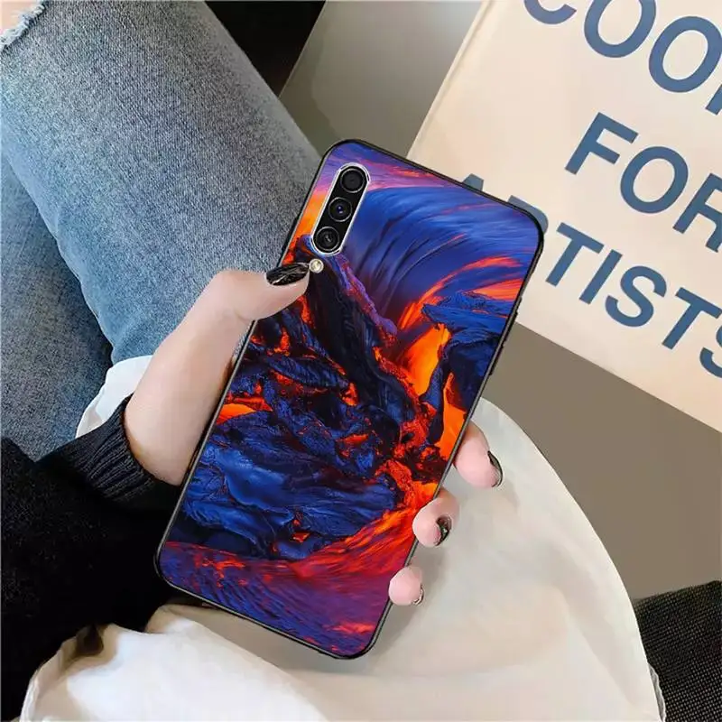 

Volcanic eruption lava red magma art Phone Case For Samsung galaxy S 9 10 20 A 10 21 30 31 40 50 51 71 s note 20 j 4 2018 plus