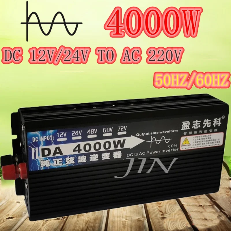 

Inverter 12V 220V 4000W 24V Dc To 220V Ac Pure Sine Wave Voltage Converter Power Car Micro Inverter Converte WITH LED Display