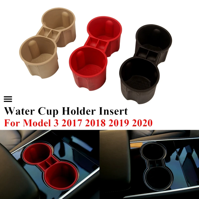 

Car Water Cup Holder, for Tesla Model 3 Silicone Centre Console Cup Holder Insert Drink Holder Limiter