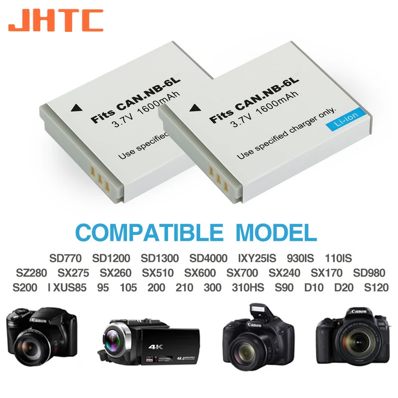 Аккумулятор для фотоаппарата NB 6L NB6L 1600 мАч Canon Power shot IXUS 310 SX240 SX275 SX280 SX510 SX500 HS 95 D10 D20