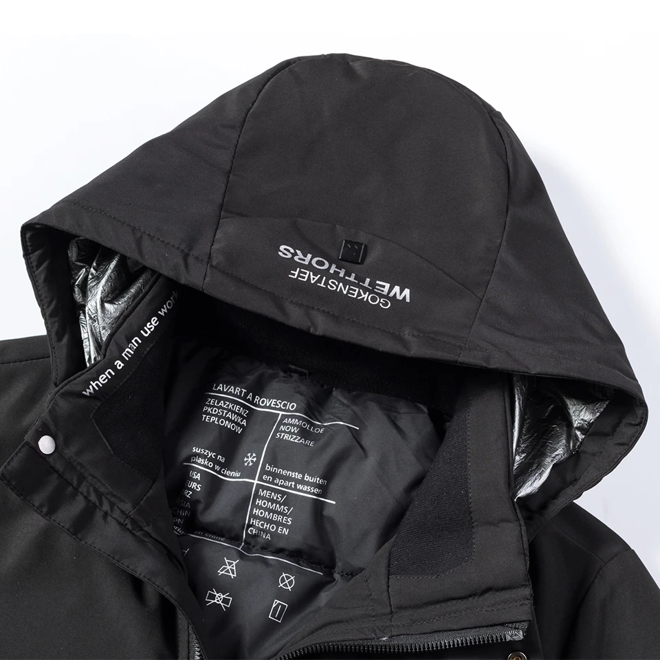 8XL, Мужская зимняя Новинка, длинная Повседневная куртка с капюшоном, парки, Мужская верхняя одежда, модные толстые теплые водонепроницаемые парки с карманами, мужские пальто