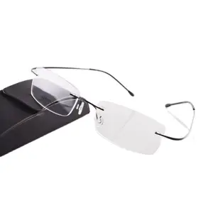 chashma hot selling chashma brand titanium rimless ultra light glasses frame fashion reading glasses man and women with case free global shipping
