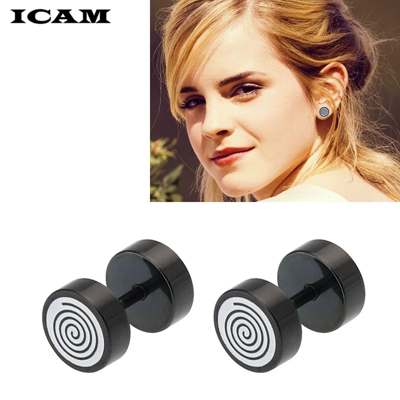 ICAM Мода 1 пара/лот 3 цвета серьги-гвоздики из нержавеющей стали Панк штанга форма