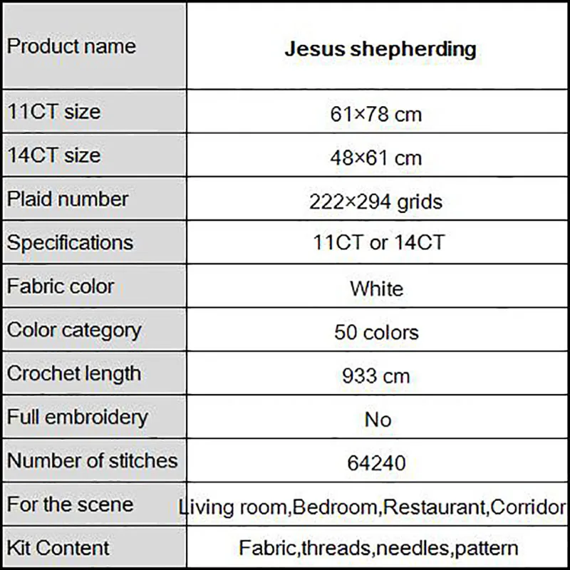 Joy Sunday Jesus Shepherding Counted Pattern Printed Canvas Cross Stitch Kit DMC Embroidery Needlework Set Handicraft Home Decor | Дом и сад