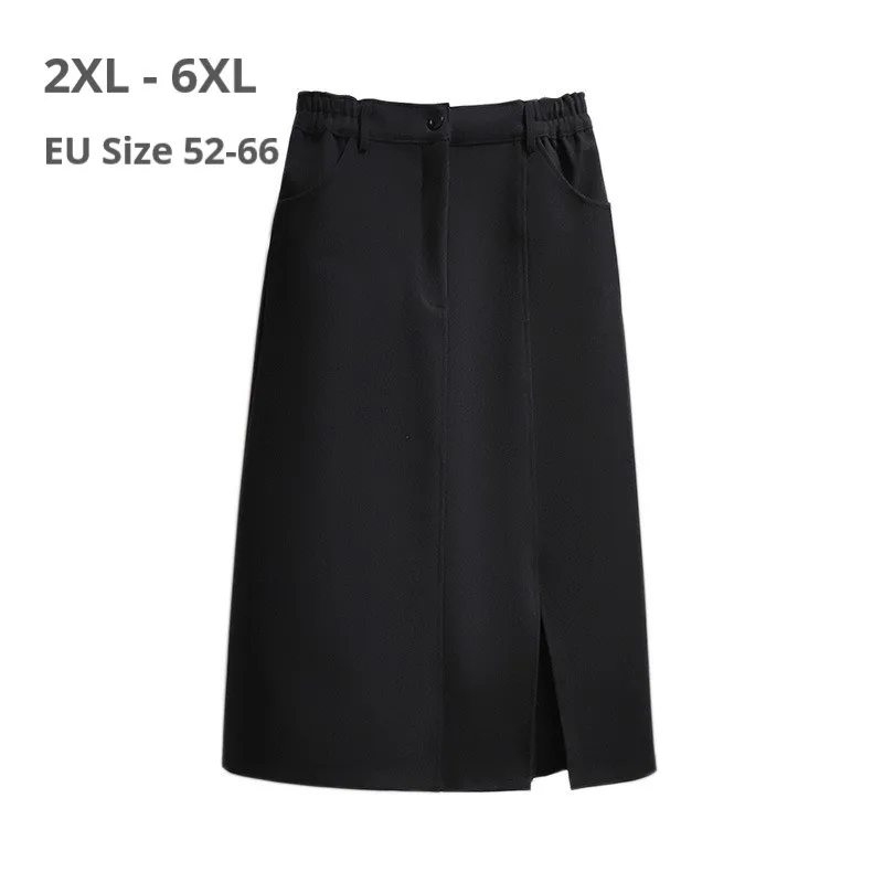 

Юбка-карандаш Женская, шерстяная, черная, серая, с эластичной талией, на осень/зиму, размера плюс, 6XL, 5XL, 4XL, 3XL, 2XL