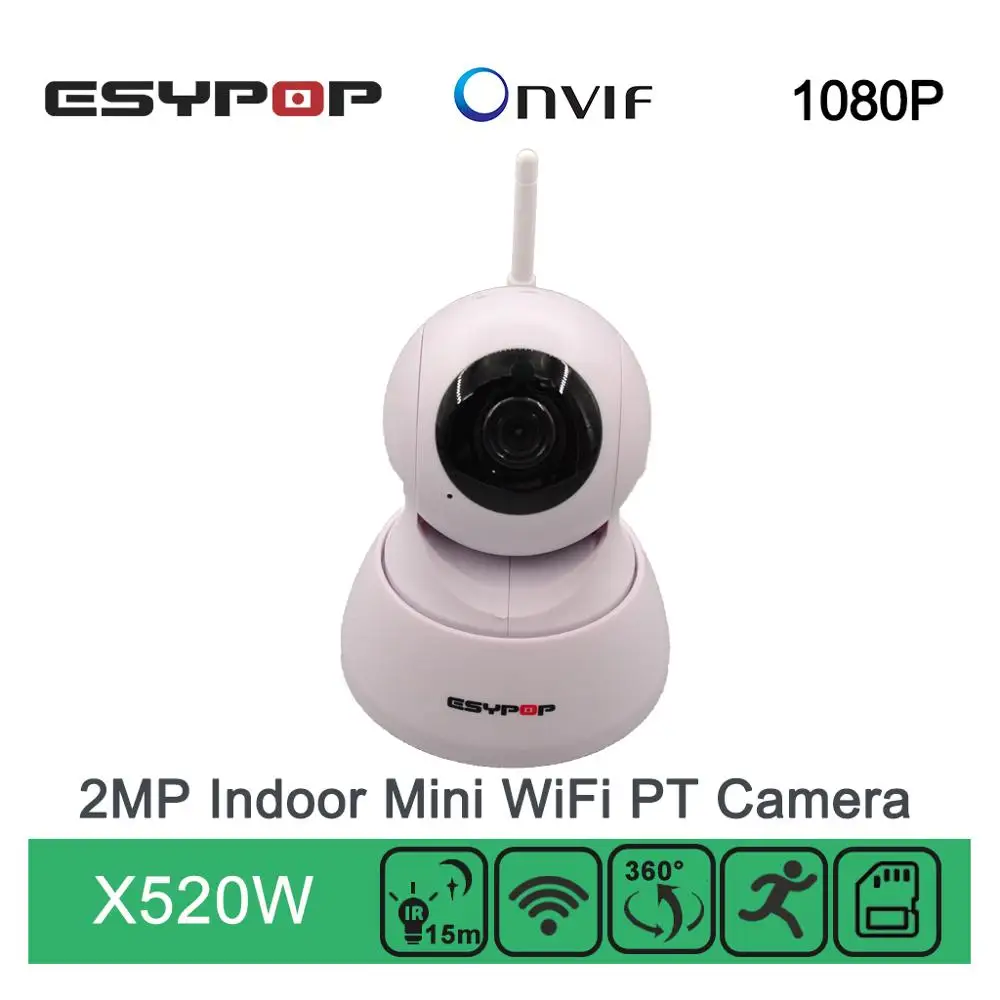 X520W ESYPOP 1080P Wi Fi PT IP камера видеонаблюдения беспроводная система для дома ночное