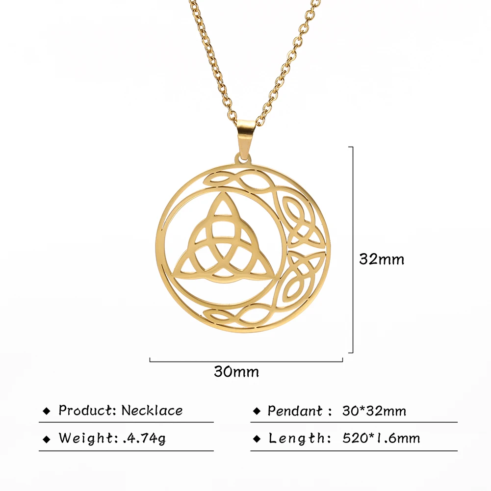 Длинное ожерелье COOLTIME с кулоном в виде религиозного узла из нержавеющей стали