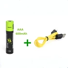Горячая продажа 1 шт. ZNTER USB 1,5 В AAA аккумуляторная батарея 600 мАч USB перезаряжаемая литий-полимерная батарея + 1 шт. кабель Micro USB