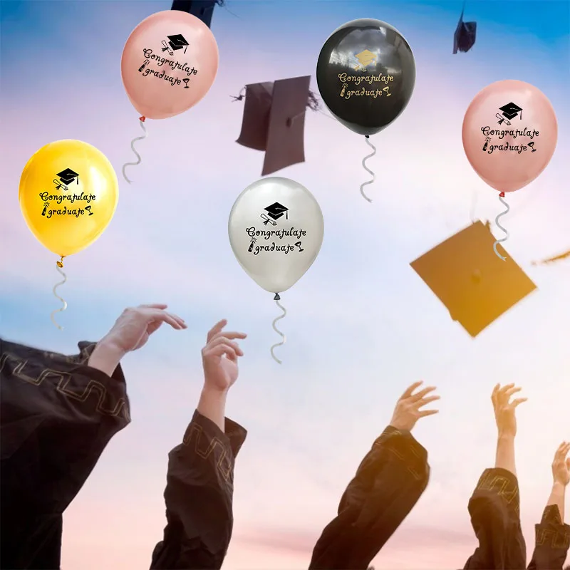 

Graduation Balloons Decoration Congratulate Graduate Latex Confetti Ballons DIY Congrats Foil Balloon For 2021 Grad Party Supply