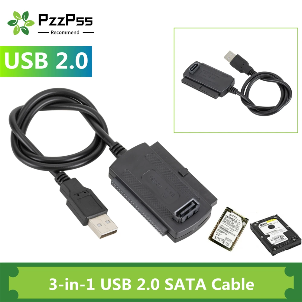 PzzPss 3 в 1 USB 2 0 IDE SATA конвертер Кабель 5 дюйма жесткий диск HDD адаптер кабель для ПК