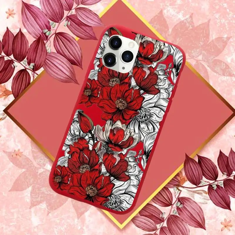 

Flower Phone Case Candy Color for iPhone 11 12 mini pro XS MAX 8 7 6 6S Plus X SE 2020 XR