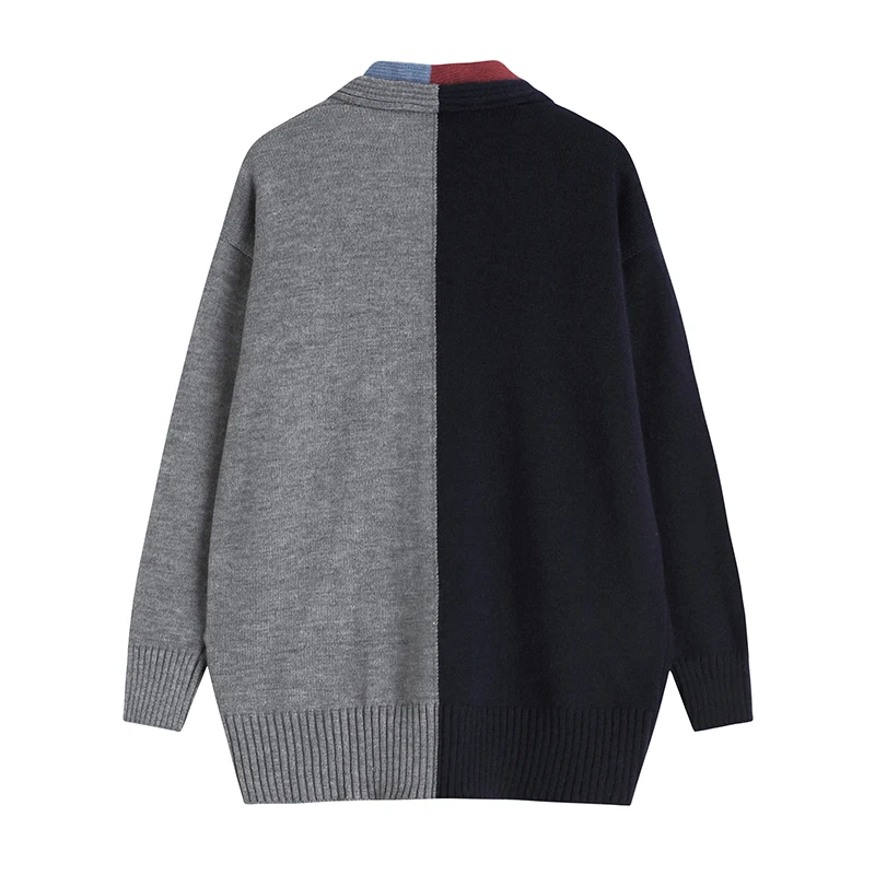 Женский трикотажный кардиган с V-образным вырезом длинным рукавом |