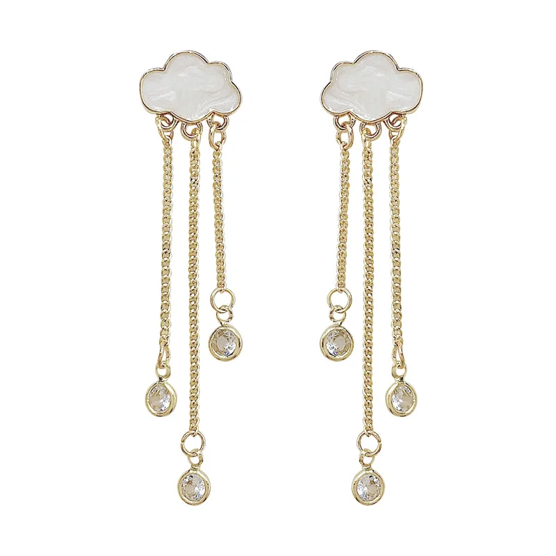 

Cute Simple Chic cloud long Tassel Earrings temperament fashion girl Earrings sweet Chic Dangle Earrings