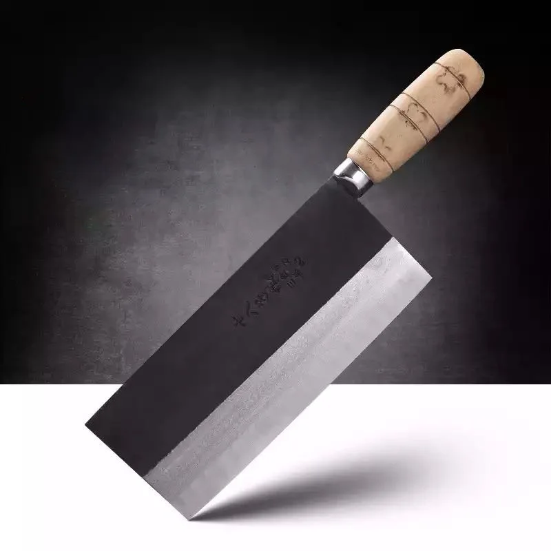 

Kitchen Knife Professional Chinese Cleaver Chef's Knife Carbon Steel With Wooden Handle Knives Handmade Cleaver Kitchen Knife