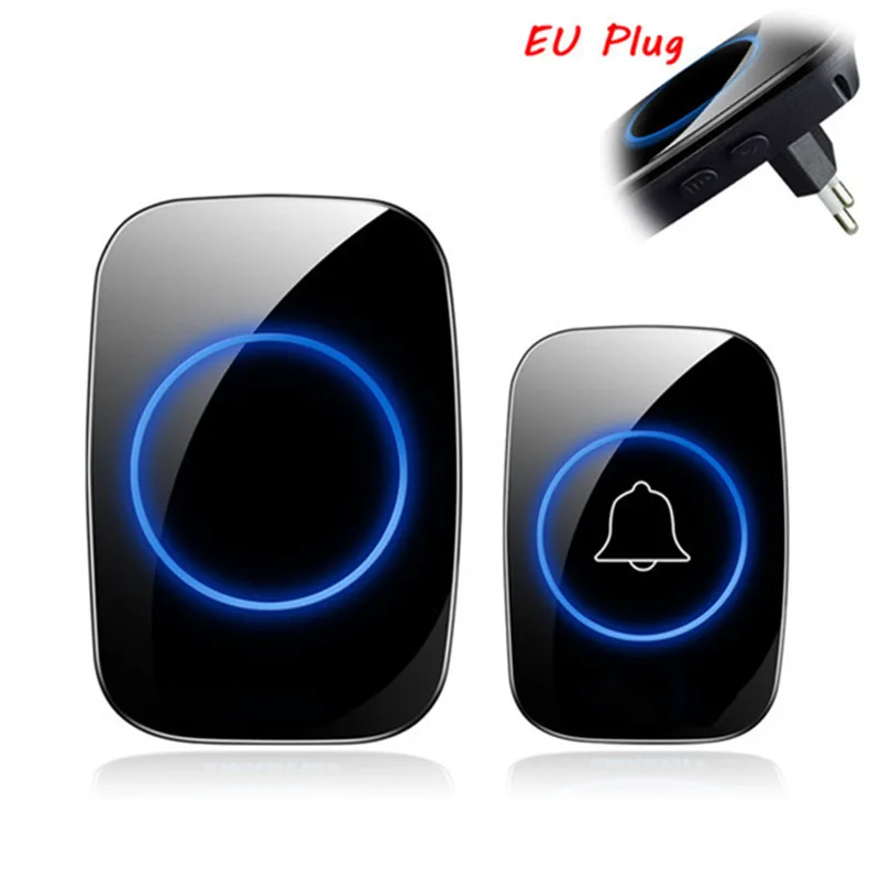 Беспроводной дверной звонок без аккумулятора водонепроницаемый Светодиодный