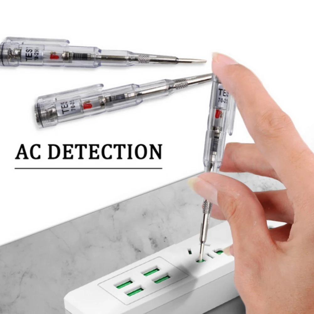 

70-250V Waterproof Electrical Tester Pen Induced Voltage Responsive Tester Screwdriver Tool w/ Probe Indicator Light Test Pencil