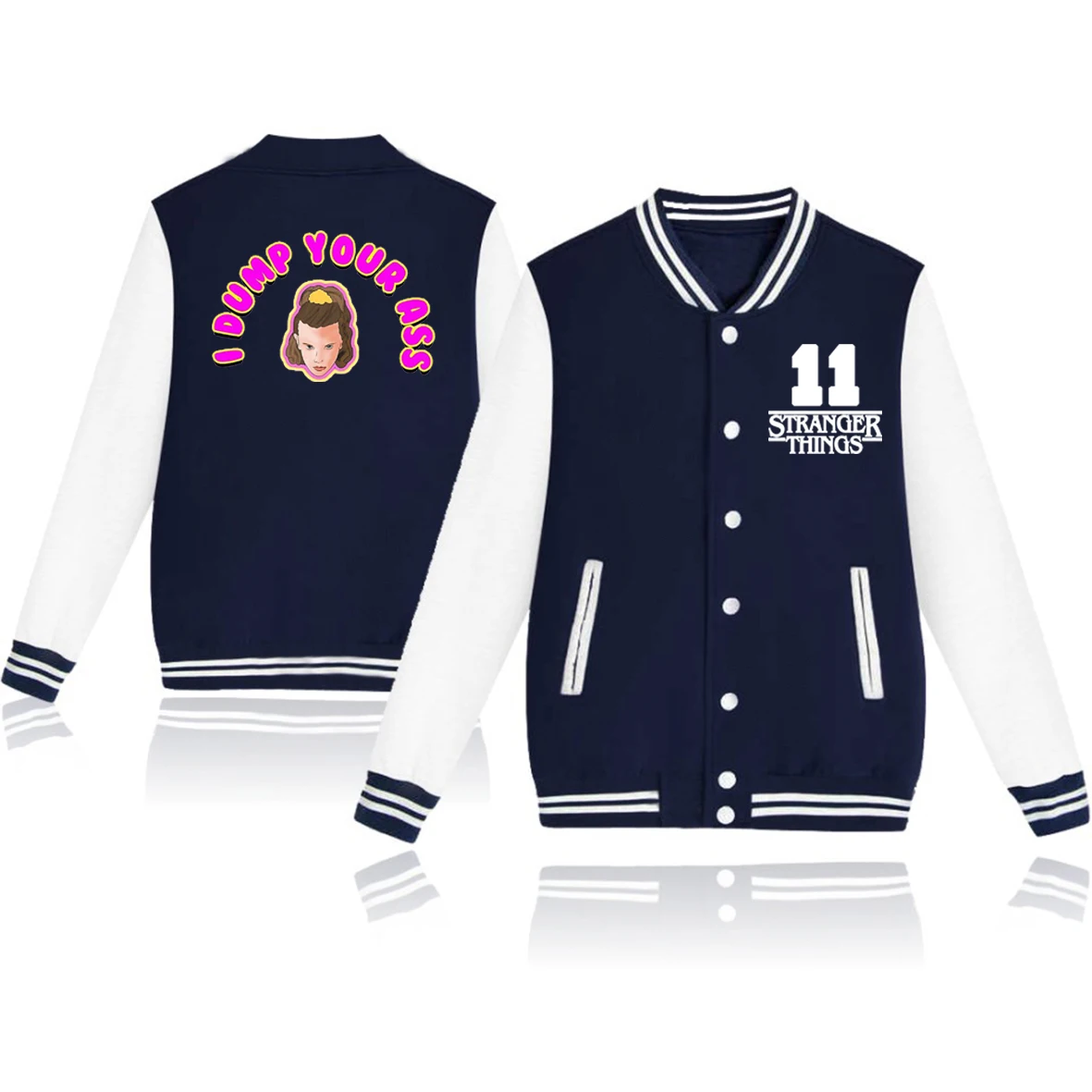 

Stranger Things Men's Jacket 2021 Trendy Hip-hop Streetwear Baseball Jacket Coats Winter Harajuku Patchwork Bomber Jacket Tops