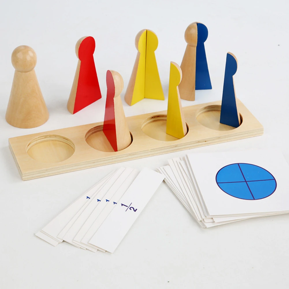 

Baby Educational Toys Wooden Toys Montessori Early Learning Baby Montessori Wooden Fraction Instrument Math Demonstrator Toys