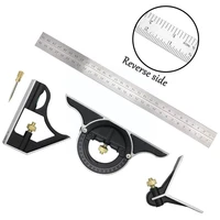 3 in 1 adjustable ruler universal 300mm square angle set finder multi combination measuring tools right protractor angle ru r1r3