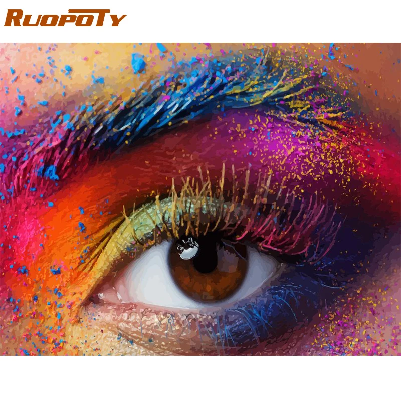 RUOPOTY рамка для влюбленных, рисунок DIY, картина по номерам, акриловая Картина на холсте, украшение для дома, уникальный подарок, современная настенная художественная картина