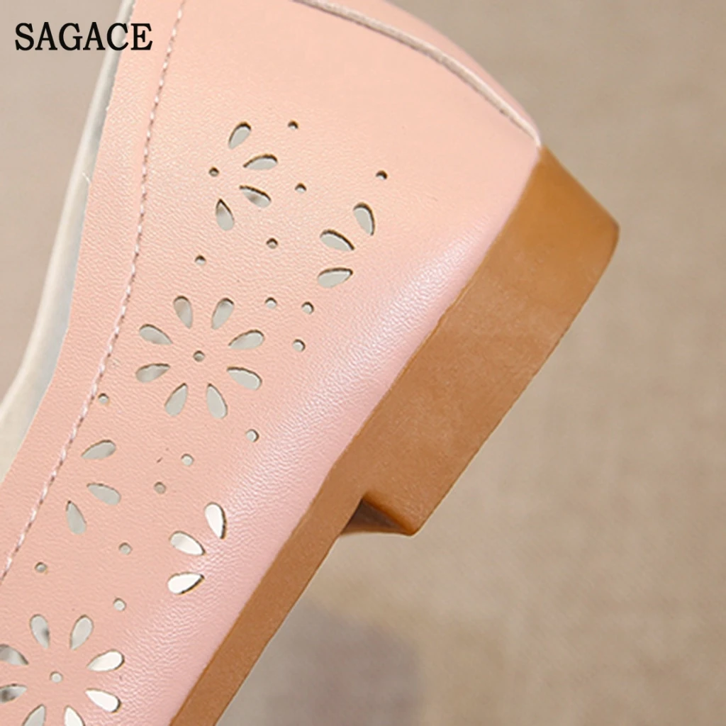 

Retro Roman Women Hollow Shallow Low Heels Single Shoes Women Peas Shoes Plus Size Striped Casual Loafers Ladies Shoes