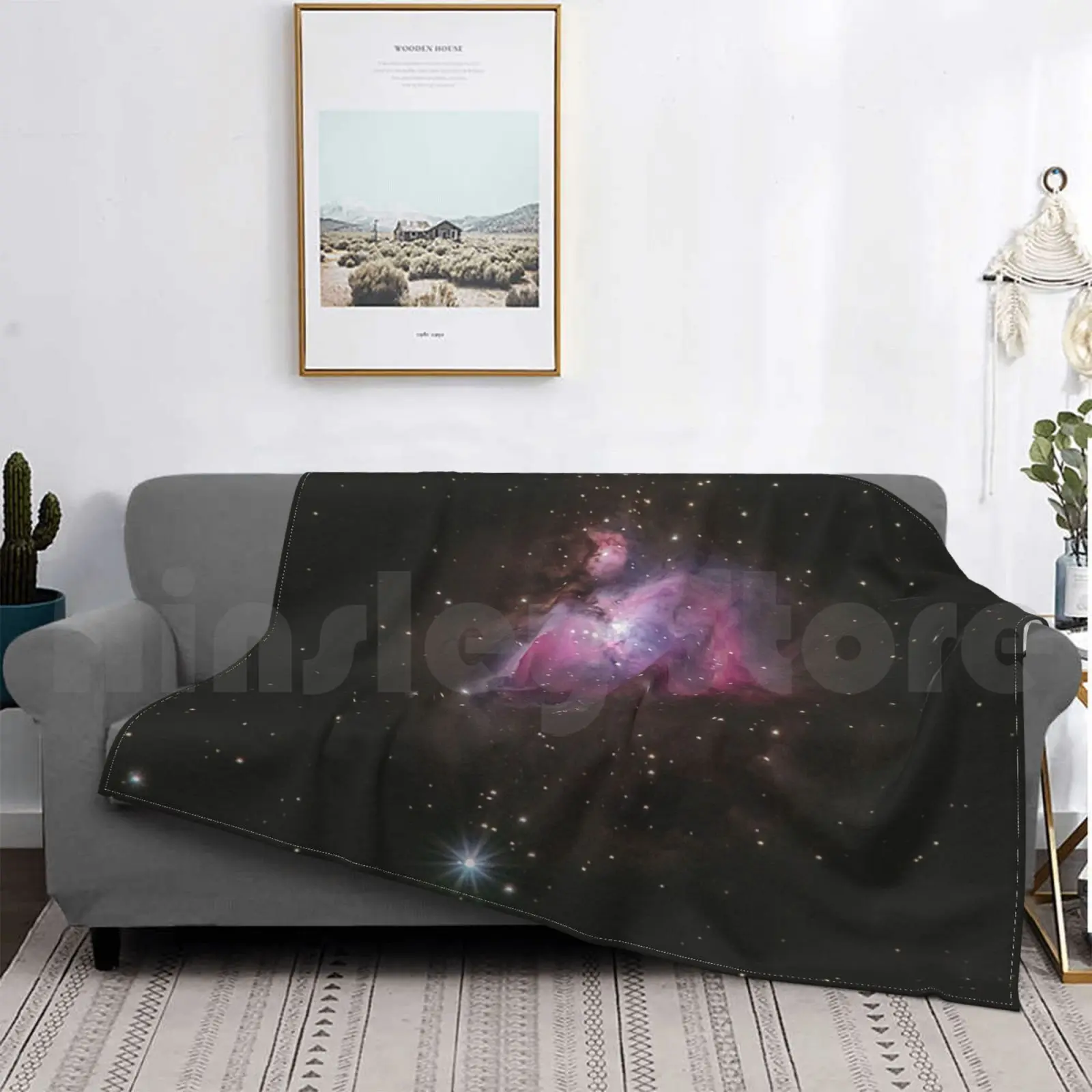 

Nebula Blanket Fashion Custom Space Exploration Calm Black Stars Horizon Universe Nebula Dust Cloud Gas