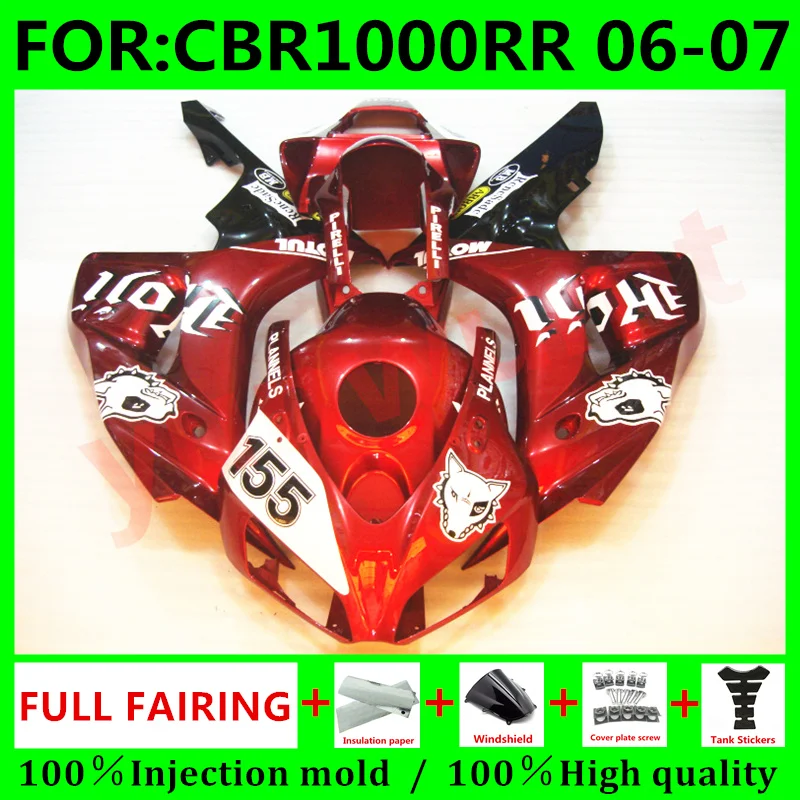 

New ABS Motorcycle Fairings Kit Fit For Honda CBR1000RR 2006 2007 cbr1000 RR CBR 1000RR 06 07 bodywork fairing set red white