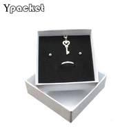 50pcslot cardboard jewelry set gift box necklace pendant packaging boxes organizer box white pink sponge inside rectangle