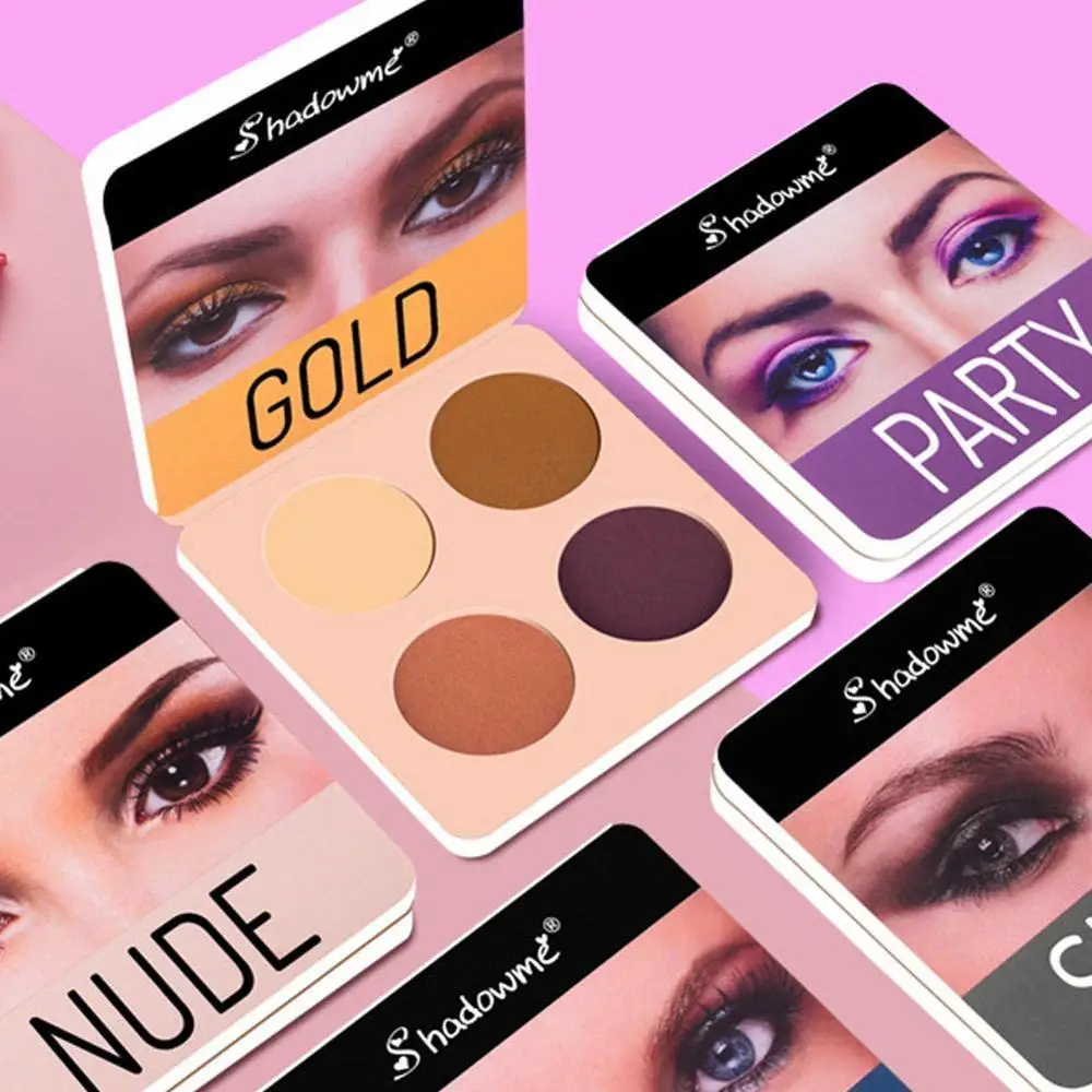 Новинка 4 цвета винно Красные Тени для век палитра прессованных мерцающих