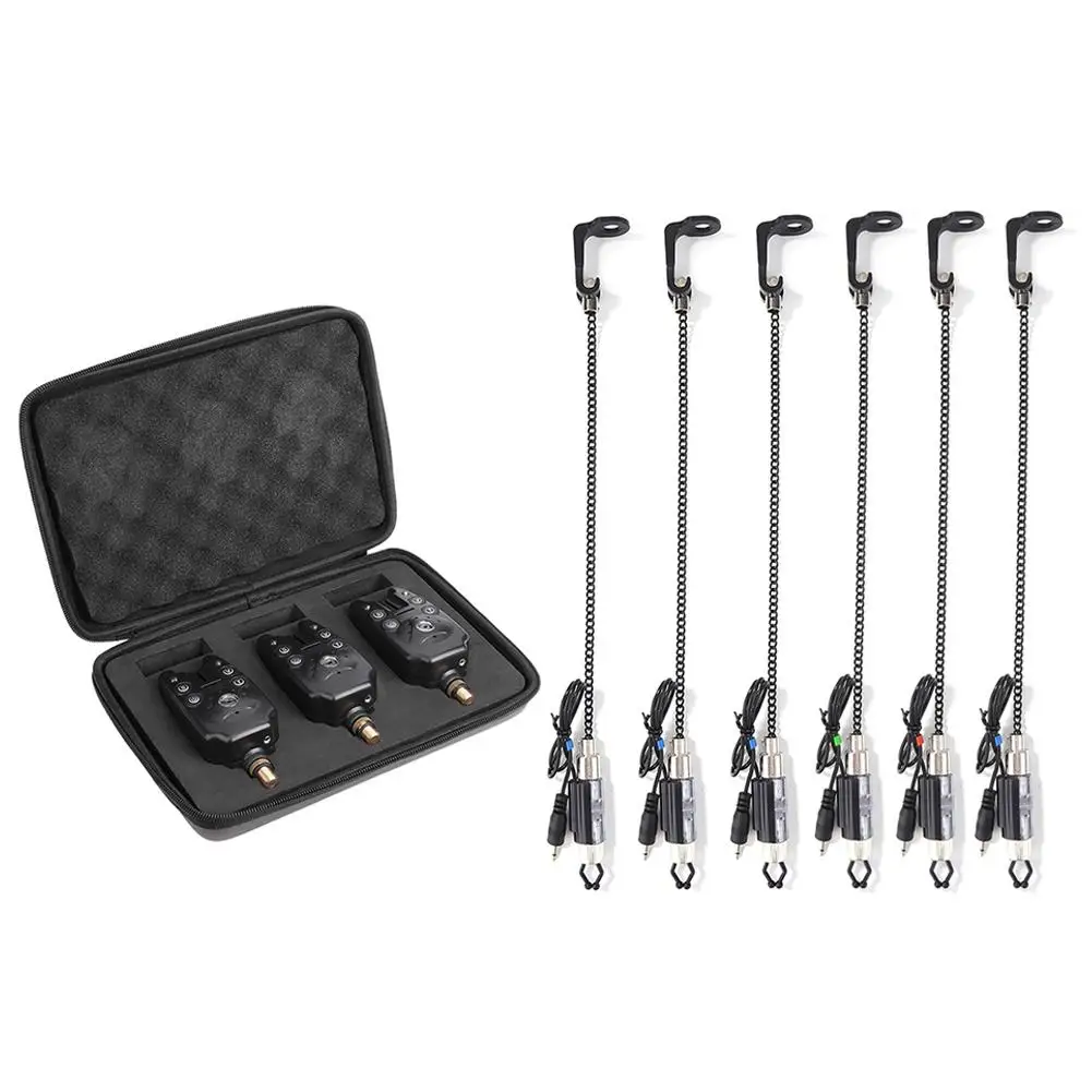 

Горячая Распродажа, что изображенные сигнализаторы поклевки нежный дизайн 3x Рыбалка сигнализаторы поклевки + 3x JY-SW-5 вспышка мягкий кулон ...