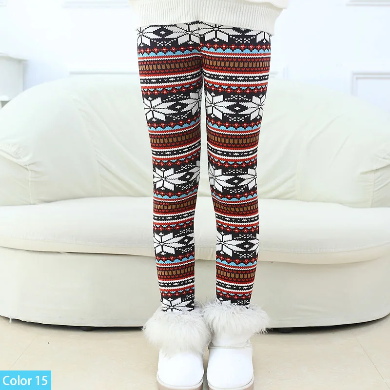 Color 15 SheeCute/леггинсы для девочек плотные теплые штаны для малышей и детей детские штаны с цветочным принтом на осень-зиму SCW101 - Цвет: Color 15