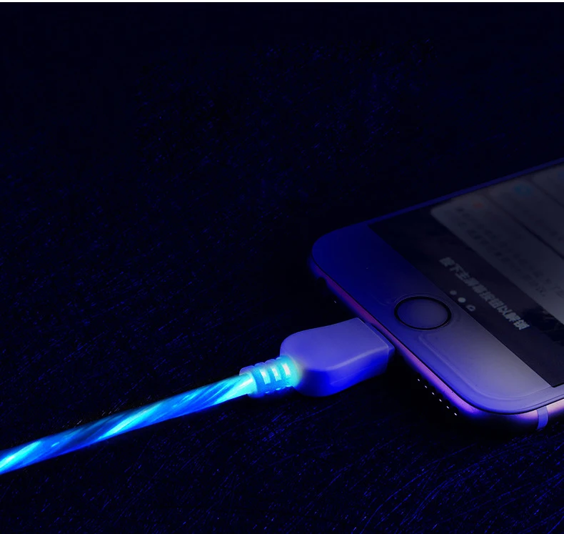 Светодиодный светящийся струящийся кабель Micro usb type C адаптер быстрой зарядки для телефона Microusb type-C зарядное устройство для передачи данных usb c для iphone samsung xiaomi