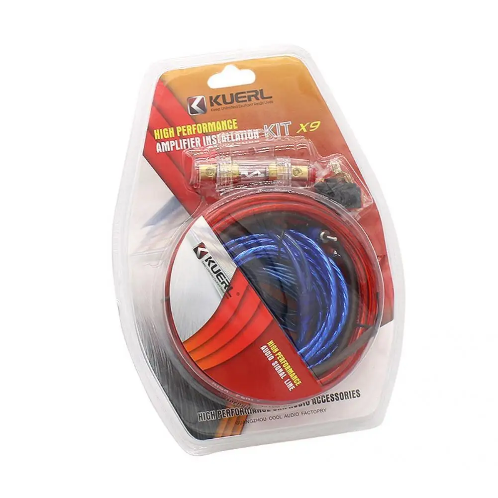 

Прочный автомобильный усилитель мощности для сабвуфера, 1 комплект, износостойкий аудиопровод для сабвуфера, аудиопровод, защита от намотк...