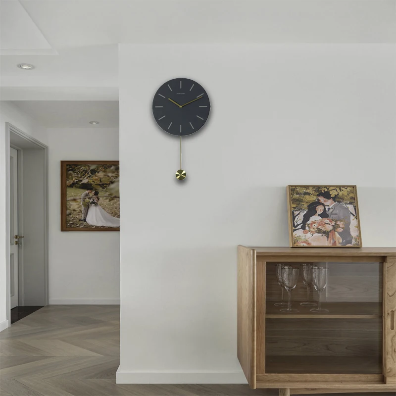 Роскошные Настенные часы в скандинавском стиле 3d черные металлические бесшумные