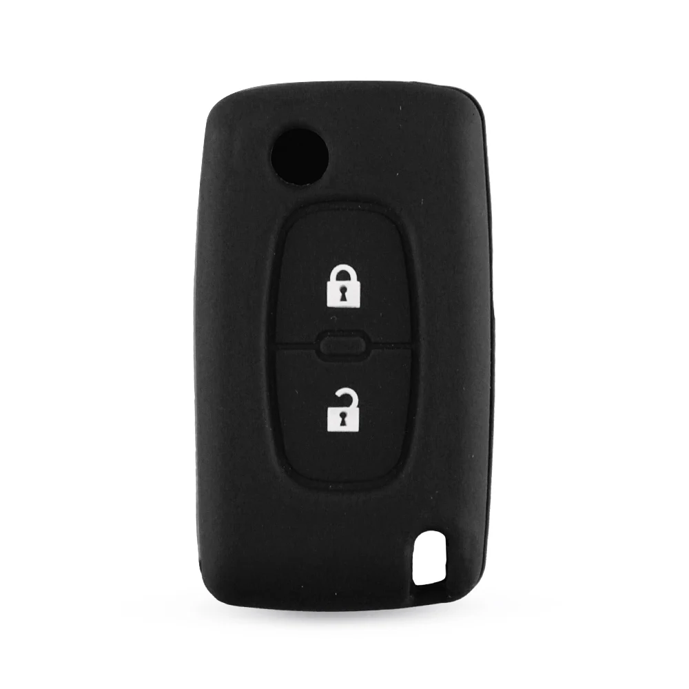 Силиконовый чехол KEYYOU для ключей с 2 кнопками Peugeot 206 207 307 308 Citroen C4 C5 C3 C2 C4L Xsara