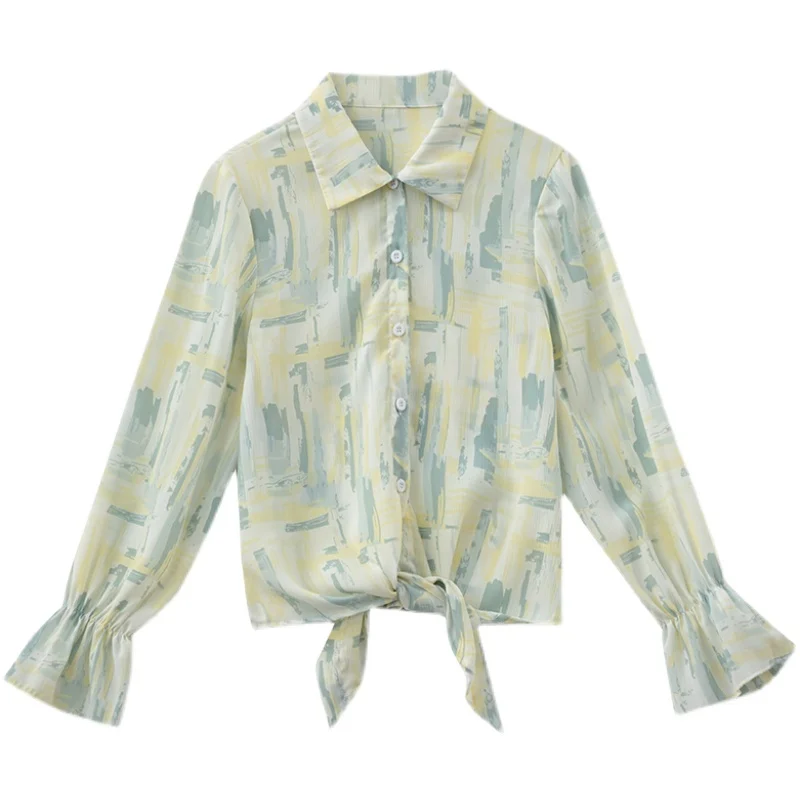 

2021 Summer Sunscreen Clothes Women Long Sleeve Casual Shirt Chiffon Blouse Korean Style Fashion Thin Shirts Tops