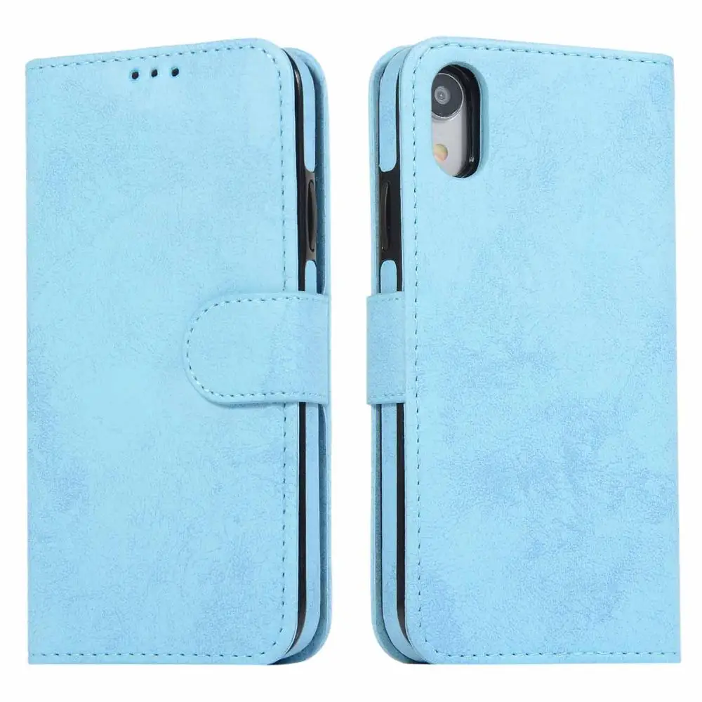 sky blue Модный чехол-кошелек для iPhone XS X, съемный флип-чехол, кожаный чехол для телефона, чехол для iPhone 11 Pro XR 6 7 8 Plus Funda - Цвет: sky blue