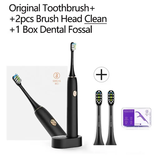 Soocas Dental Black Xiaomi Soocare X3 X3S Soocas электрическая умная зубная щетка Водонепроницаемая беспроводная зарядка Android iOS приложение пульт дистанционного управления - Цвет: Soocas Dental Black