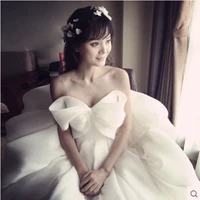 lamya lovely bow sweet chiffon bridal dress tutu vestidos de novia corset ball gowns wedding dress robe de mariage real photo