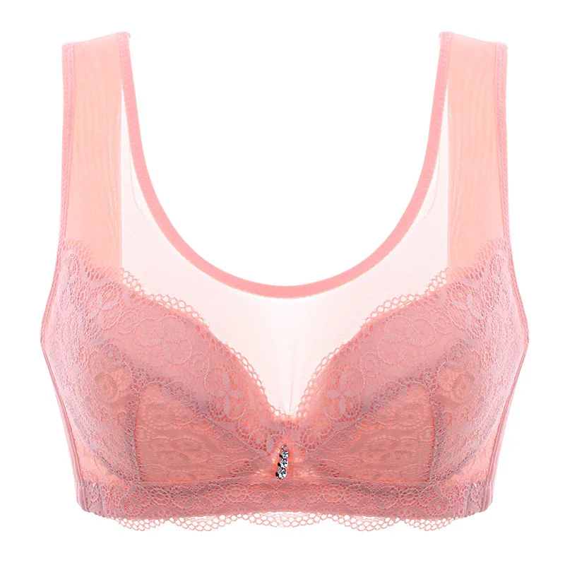 

2021 Thin Cotton No Steel Ring Bra European and American Women's Gather-Up Adjustable Bra Big Breast Breast Bra Tube Top Style