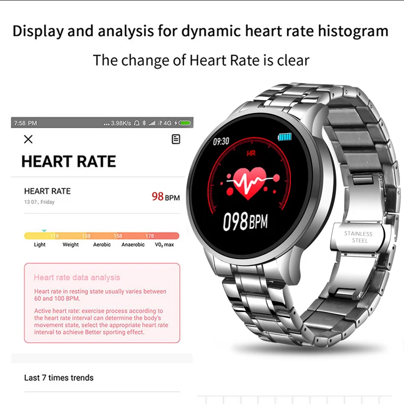 LIGE 2020 New Smart Watch Men Heart Rate Blood Pressure Information Reminder Sport Waterproof for Android IOS Phone |