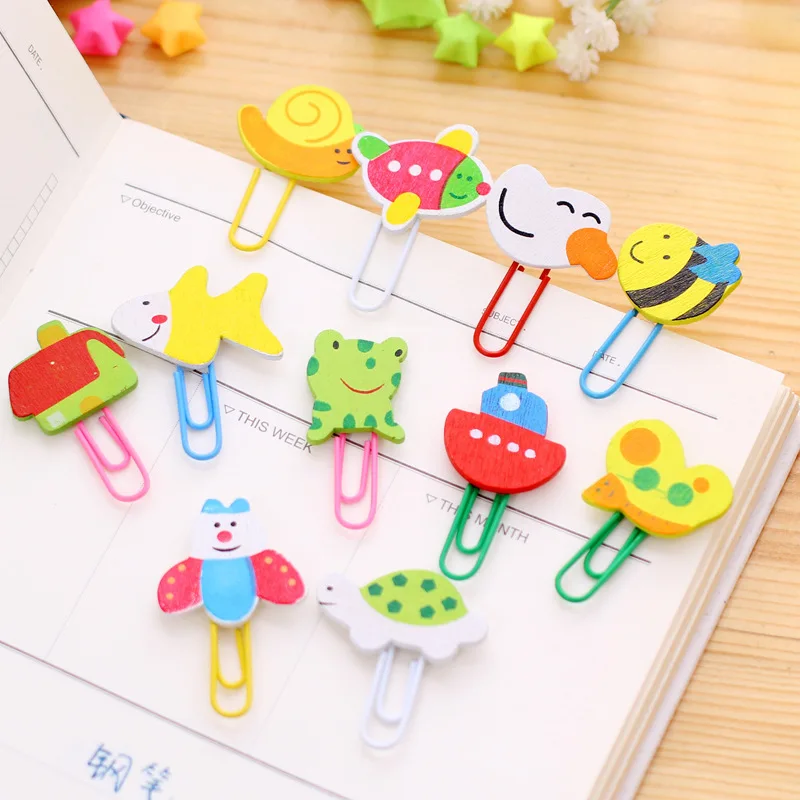 30 set Creative Animal Cute Clip Bookmarks Clips Bookmark Student Stationery Wholesale