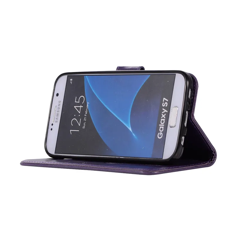 Роскошный чехол-Кошелек из искусственной кожи для Samsung Galaxy S7 G9300 G930 G930F Duos защитный