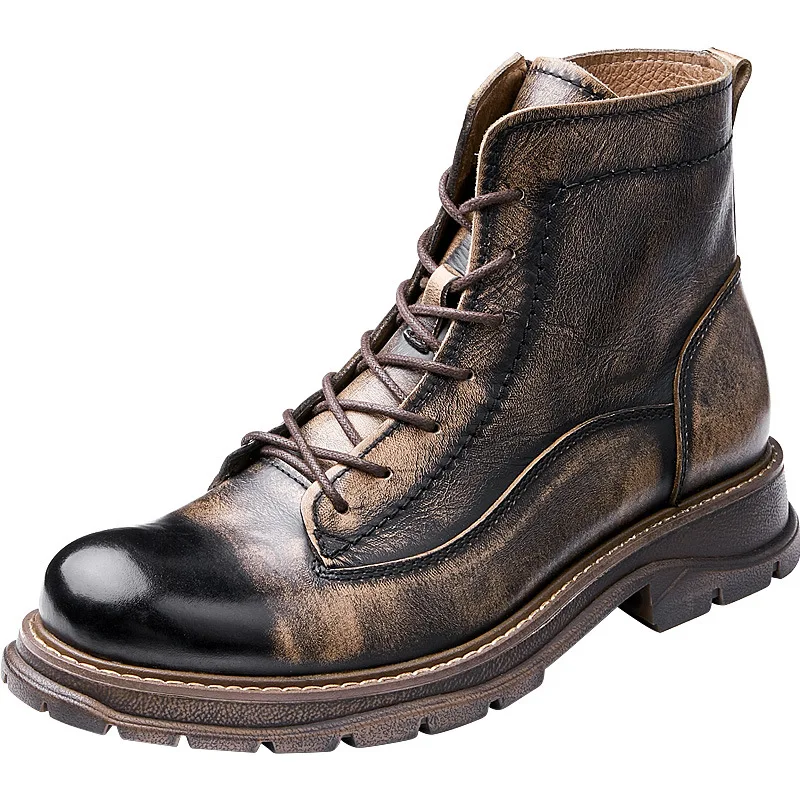 

High Quality Genuine Leather combat boots mens army boots men chelsea boots men autumn winter British retro men shoes cowhide