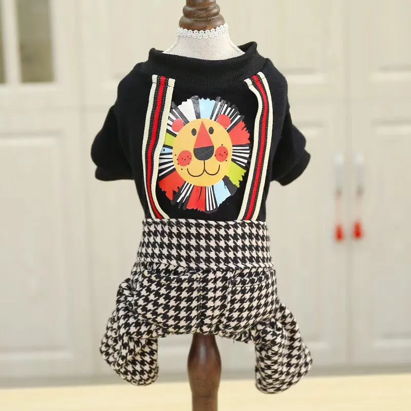 Одежда для домашних животных с принтом &quotгусиные лапки&quot и бархатные брюки