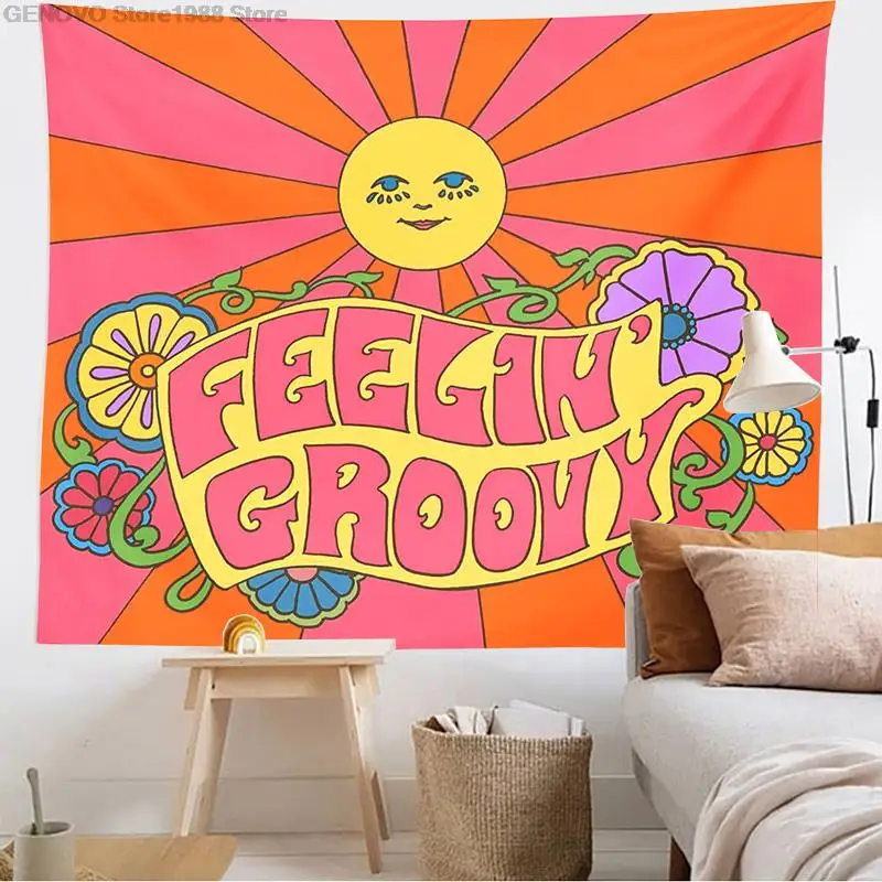 

Hippie Tapisserie Wand Hängen Bunte Sonnenschein Wand Decor Psychedelic Tapisserie Decor Wohnzimmer Schlafzimmer Dekoration Wand