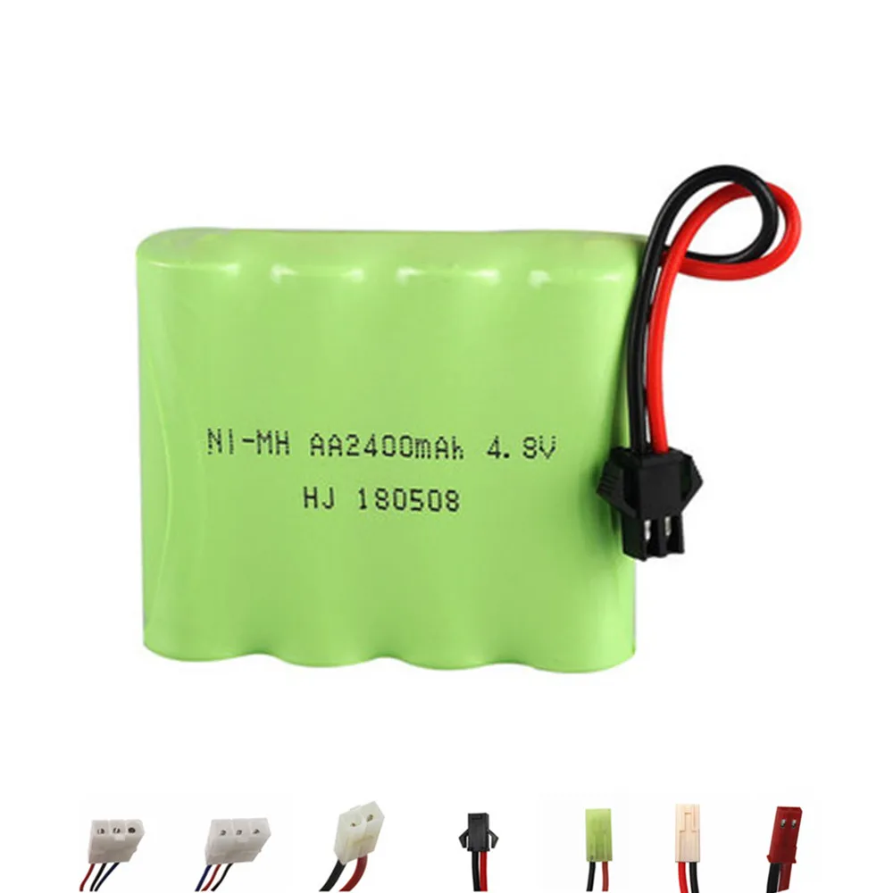

4.8v 2400mah NiMH Battery For Rc toys Cars Boats Guns Tanks Robots 4.8v Rechargeable Battery 4*AA Battery Pack 10Pcs For rc boat