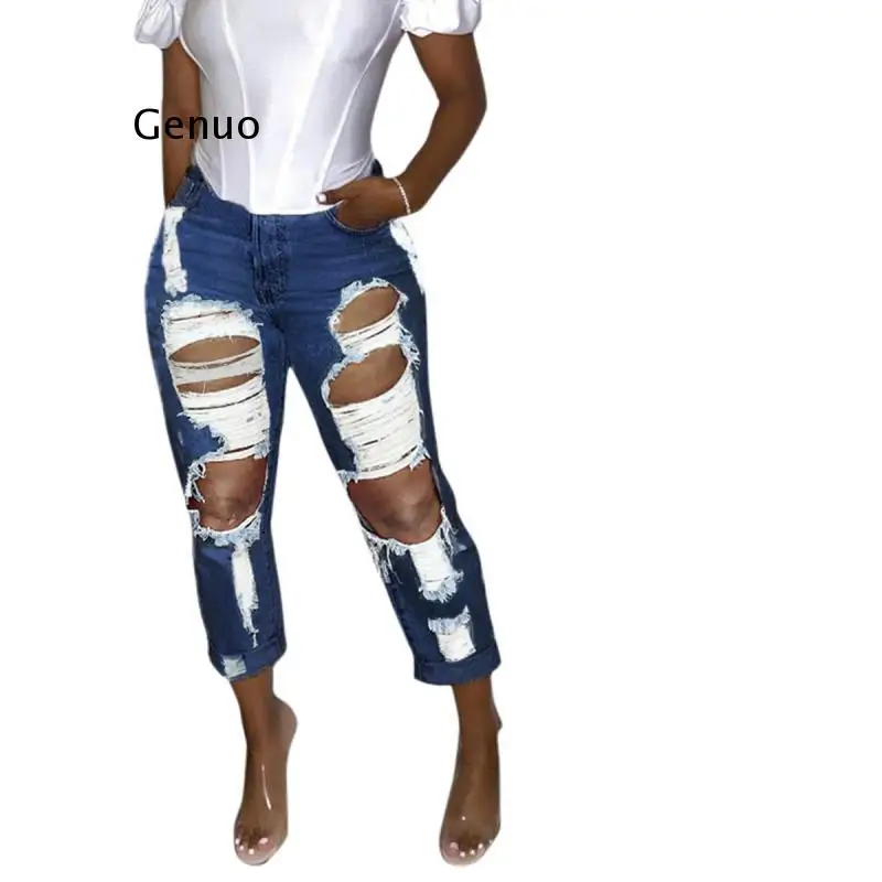 Лидер продаж летние рваные джинсы модные женские свободные повседневные
