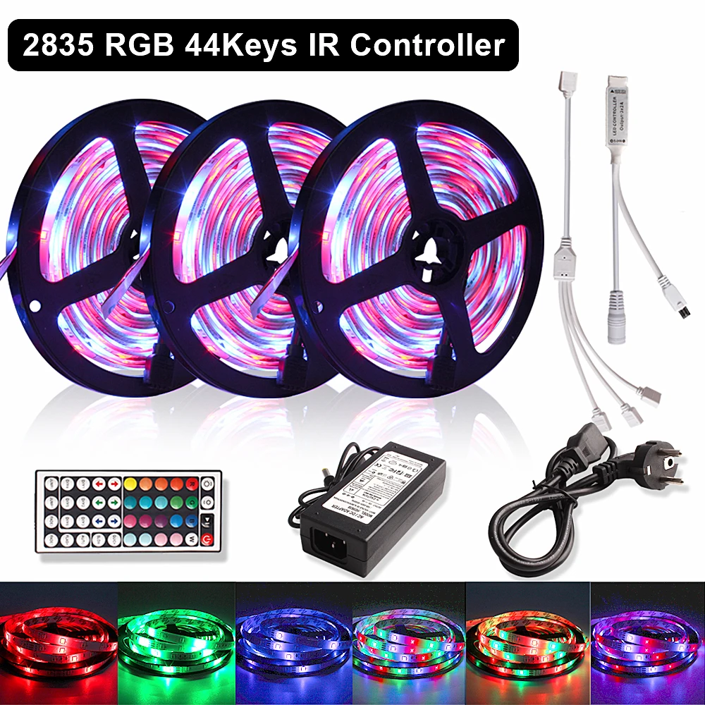 15 м Wifi Светодиодная лента RGB 2835 SMD водонепроницаемая гибкая неоновая лента fita светодиодный светильник 12 В RGB лента диод Wifi управление+ адаптер